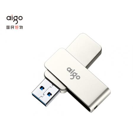 愛國者（aigo）32GB USB3.0 U盤 U330金屬旋轉(zhuǎn)系列 銀色 快速傳輸 出色出眾