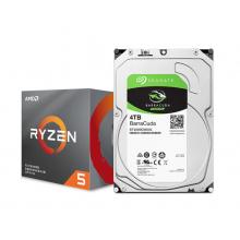 AMD 銳龍 5 3600X處理器 (r5) 7nm CPU+希捷 4TB 256MB 5400RPM 臺式機機械硬盤