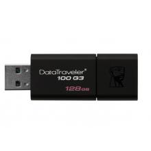金士頓（Kingston）128GB USB3.0 U盤 DT100G3 讀速130MB/s 黑色 滑蓋設計 時尚便利