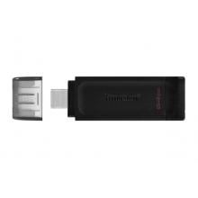 金士頓（Kingston）64GB USB3.2 Gen1 Type-C U盤 DT70 黑色