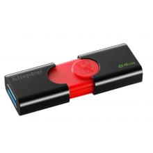 金士頓（Kingston）u盤 USB3.1 DT106系統(tǒng)投標車載高速U盤優(yōu)盤 黑紅款 精英版 64G