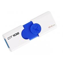 金士頓（Kingston）u盤 USB3.1 DT106系統(tǒng)投標車載高速U盤優(yōu)盤 藍白款 青春版 64G