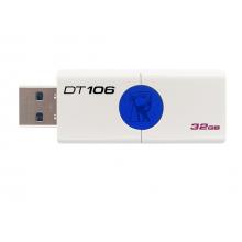金士頓（Kingston）u盤 USB3.1 DT106系統(tǒng)投標(biāo)車載高速U盤優(yōu)盤 藍(lán)白款 青春版 32G