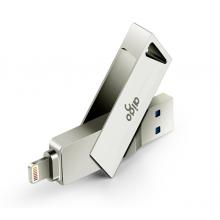 愛國者（aigo）128GB Lightning USB3.0 蘋果U盤   銀色   手機電腦兩用