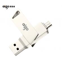 愛國者（aigo）64GB Micro USB USB3.0 手機U盤 U385 銀色 雙接口手機電腦兩用