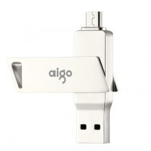 愛國(guó)者（aigo）32GB Micro USB USB3.0 手機(jī)U盤 U385銀色 雙接口手機(jī)電腦兩用