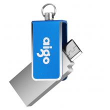 愛國者（aigo）32GB Micro USB USB2.0 手機(jī)U盤 U286 藍(lán)色 雙接口手機(jī)電腦兩用