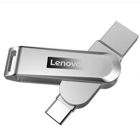 聯(lián)想（Lenovo）128GB Type-C USB3.1 手機(jī)U盤 X3C 香檳銀 全金屬 雙接口旋轉(zhuǎn) 高速讀寫手機(jī)電腦兩用優(yōu)盤