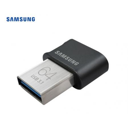 三星（SAMSUNG）64GB USB3.1 U盤 FIT升級版+ 黑色 讀速200MB/s 高速車載，小巧迷你（Gen 1）
