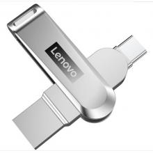 聯(lián)想（Lenovo）128GB Type-C USB3.1 手機(jī)U盤 X3C 香檳銀 全金屬 雙接口旋轉(zhuǎn) 高速讀寫手機(jī)電腦兩用優(yōu)盤