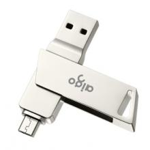 愛(ài)國(guó)者（aigo）32GB Micro USB USB3.0     手機(jī)U盤 U385銀色    雙接口手機(jī)電腦兩用