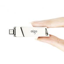 愛(ài)國(guó)者（aigo）32GB Micro USB USB3.0     手機(jī)U盤 U385銀色    雙接口手機(jī)電腦兩用