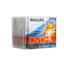 飛利浦 （PHILIPS） DVD+R 光盤/刻錄盤 單片盒裝10片/包 16速4.7G 空白光碟