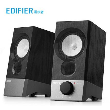 漫步者（EDIFIER）R19U 木質(zhì)純音2.0迷你桌面音響 電腦音箱 黑色