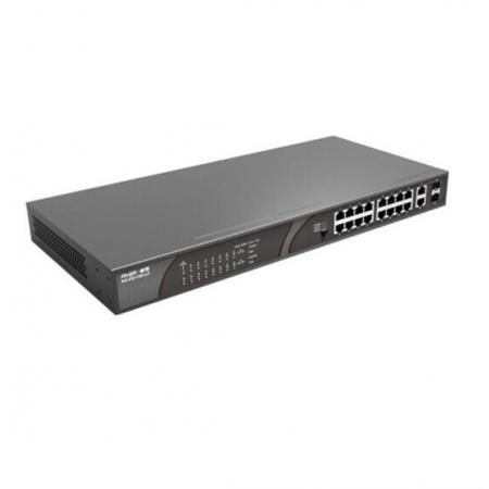 銳捷（Ruijie）RG-ES118S-LP 16口百兆接入光電上聯(lián)非網(wǎng)管型PoE交換機 黑色