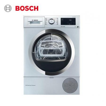 博世 BOSCH 9公斤 除菌烘干 嬰幼烘 智能滾筒干衣機(jī) 熱泵 家居互聯(lián)（銀色）WTU87RH80W