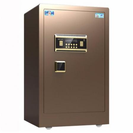 虎牌保險柜辦公全鋼電子密碼開啟60cm保管柜咖啡金