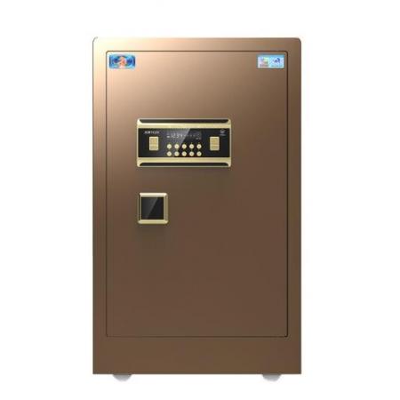 虎牌保險柜辦公全鋼雙保險電子密碼柜70cm保管保密柜咖啡金