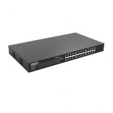 銳捷（Ruijie） 24口千兆非網管POE供電RG-ES126GS-P 企業(yè)級監(jiān)控安防交換機 黑色