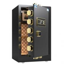虎牌保險柜辦公雙門1.5m指紋密碼開啟入墻全鋼保管柜睿智黑