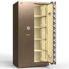 虎牌保險柜1.8m辦公雙門密碼+指紋開啟保管柜咖啡金