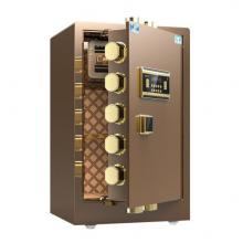 虎牌保險柜辦公全鋼雙保險電子密碼柜70cm保管保密柜咖啡金
