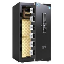 虎牌保險柜辦公高80cm全鋼指紋密碼柜辦公雙保險智能保管保密柜入墻柜 商務(wù)黑