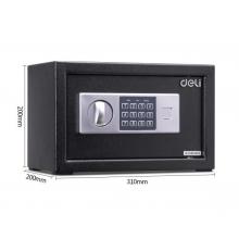 得力(deli)保險柜 高20cm電子密碼保管箱 入墻入柜辦公小型保險箱 鐵甲小寶33057