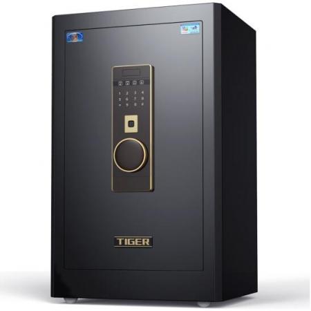 虎牌保險柜小型45/60cm全鋼70/80指紋密碼1米1.5米1.8米WiFi床頭入墻保險箱辦公 60金剛黑 馭尚系列（觸控密碼）