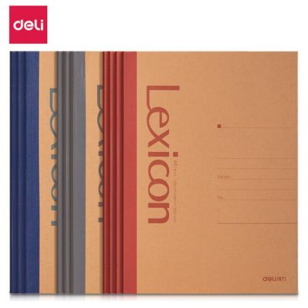 得力(deli)10本A5/60張牛皮紙筆記本子 無線膠裝軟抄本記事本工作文具辦公用品 7637