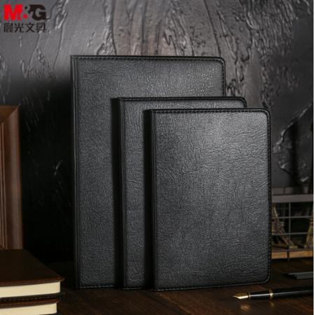 晨光(M&G)文具32K/80張黑色辦公筆記本 會(huì)議記錄皮面本 本商務(wù)記事本子 單本裝APY1AK78