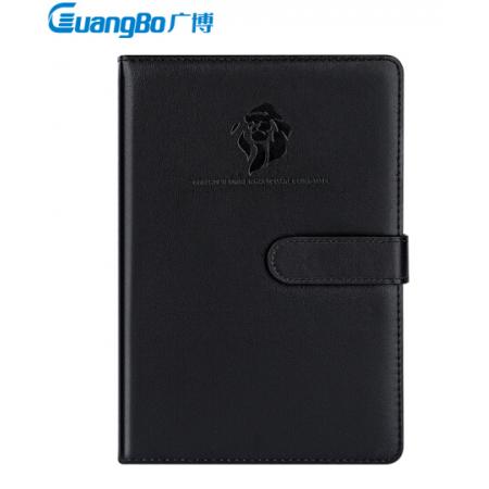 廣博(Guangbo) 帶扣硬面記事本 辦公會議記錄本筆記本 黑色 GBP20066