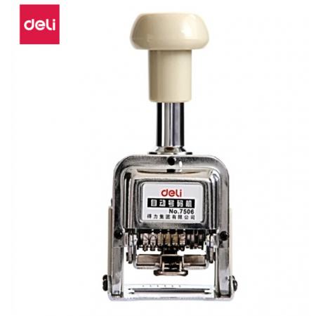 得力(deli)6位財務辦公自動號碼機/打碼機 蓋印清晰 財務用品 辦公用品 7506