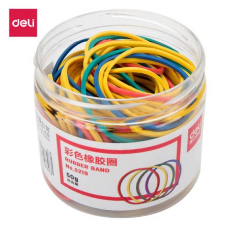 得力(deli)50g彩色彈力橡膠圈/橡皮筋/乳膠圈 財務(wù)用品