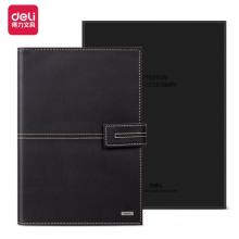 得力(deli)2 活頁筆記本子文具 工作記事本皮面本萬用手冊辦公用品 咖啡色3158