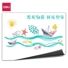 得力(deli)90*200cm軟磁鐵自粘白板貼可擦寫墻貼/寫字板/畫板 涂鴉自粘墻紙 小黑板貼 帶背膠8718