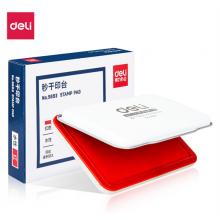 得力(deli)143*87mm金屬方形大號(hào)財(cái)務(wù)會(huì)計(jì)專用秒干印臺(tái)印泥 辦公用品 紅色9893