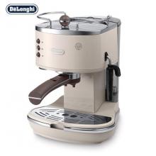 德龍（Delonghi）咖啡機 半自動咖啡機 復古泵壓式不銹鋼鍋爐 ECO310 奶油白