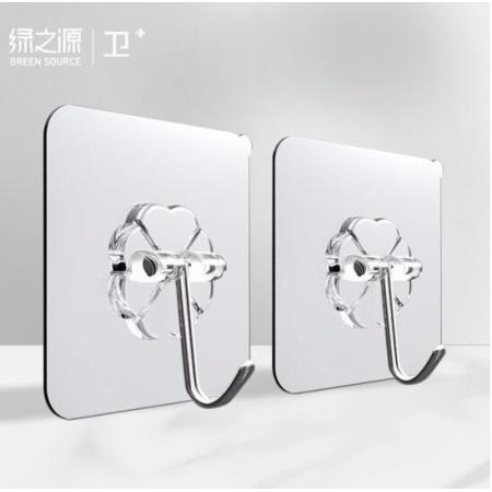 綠之源 無痕強(qiáng)力透明粘鉤10/盒 免打孔壁掛式掛鉤帖