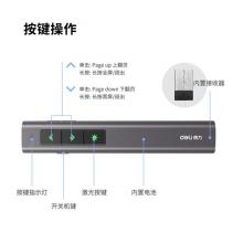 得力(deli)高端系列綠色光 可充電音量調(diào)節(jié)教鞭 PPT幻燈片遙控翻頁筆 電子筆演講筆激光無線演示筆翻頁器2809