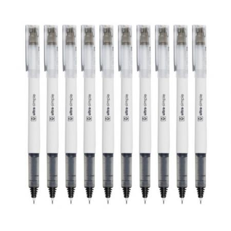 晨光(M&G)文具0.5mm黑色中性筆 直液式全針管簽字筆 優(yōu)品 系列水筆 10支/盒ARP57901