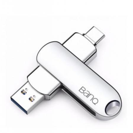 banq 64GB Type-C3.1 USB3.0 U盤 C91高速款 銀色 OTG手機(jī)電腦兩用優(yōu)盤全金屬360度旋轉(zhuǎn)設(shè)計