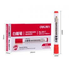白板筆 	得力6817白板筆 紅色 10支/卡 3卡裝