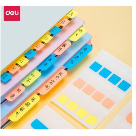 得力(deli)210枚多規(guī)格索引標(biāo)簽貼紙 分類熒光膜便利貼口取紙 半透明指示便簽貼條（小號96枚）