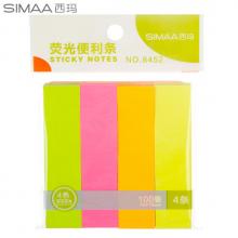 西瑪（SIMAA）400張4色便利貼熒光小條便簽紙 76*19mm記事貼N次貼 學(xué)生留言8452