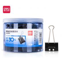 得力(deli)24只41mm省力黑色長尾夾票夾 2#金屬燕尾夾票據(jù)夾子 辦公用品 大號8562S