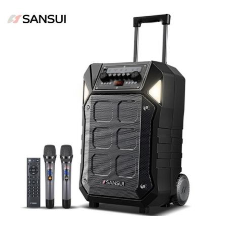 山水 SANSUI D08 8英寸戶外拉桿音響 藍(lán)牙室外演出大功率 帶無線麥克風(fēng)