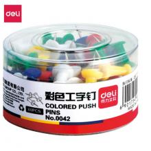 得力(deli)彩色工字釘 軟木畫(huà)板按釘 繪畫(huà)圖釘 80枚/筒得力0042