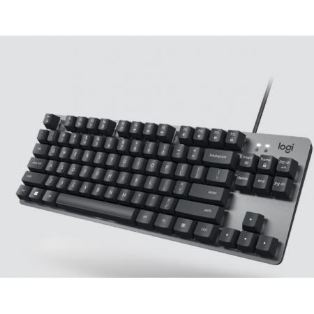 羅技（Logitech）K835機械鍵盤 有線鍵盤 游戲辦公鍵盤 84鍵 黑色 TTC軸 紅軸