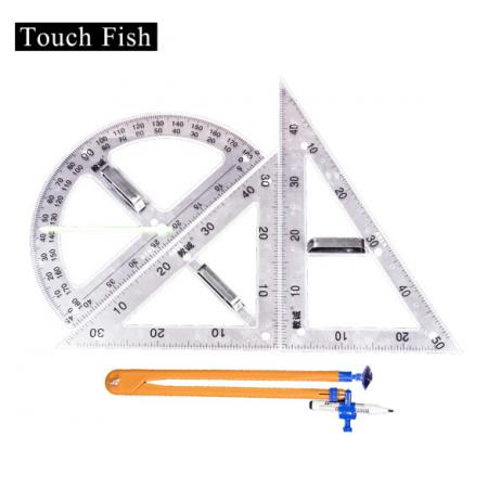  磁吸式大號(hào)三角板套 	Touch Fish 	 透明磁性 三角尺套裝 